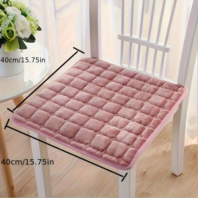 Square Plush Flannel Dining Chair Cushions Shoulder Strap All-season