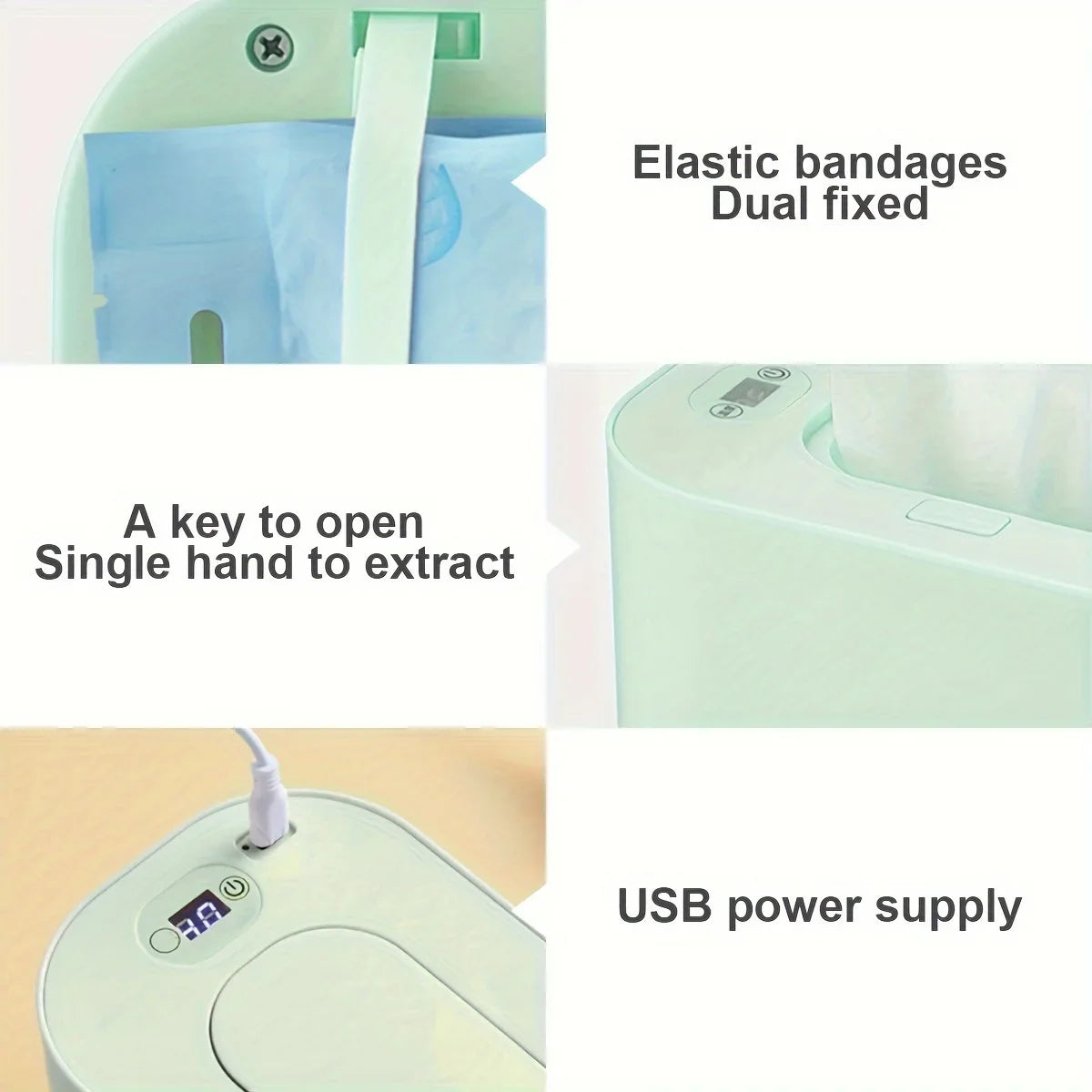 USB Baby Wipe Warmer | Digital Display, 3 Temp Settings