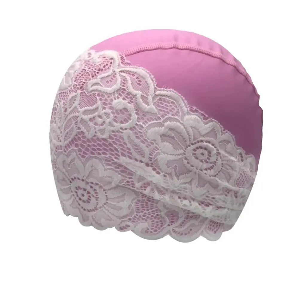 Lace Swim Cap for Women – Waterproof Long Hair Swimming Cap
