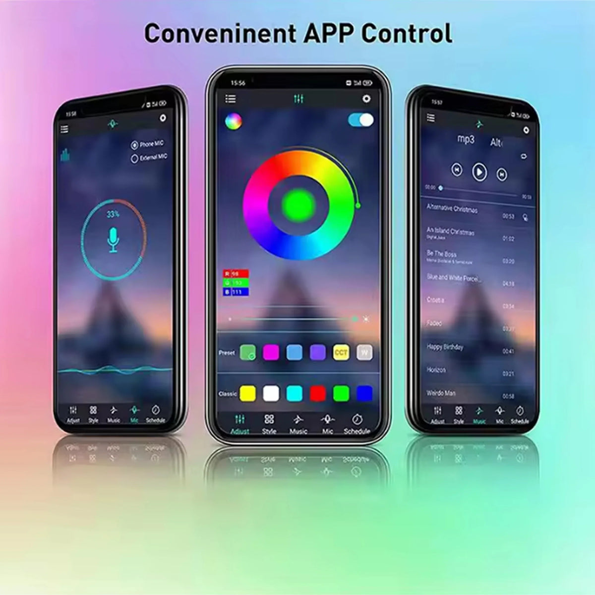 RGBIC Firework LED Strip Lights – Bluetooth App & Music Sync