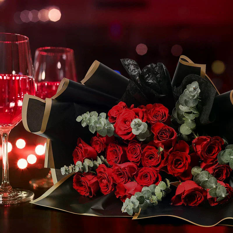 20-Pack Colorful Flower Wrappers Gold Edge | Waterproof Bouquet Wrap