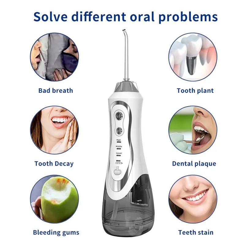 Portable Water Flosser 300ml USB Rechargeable Oral Irrigator