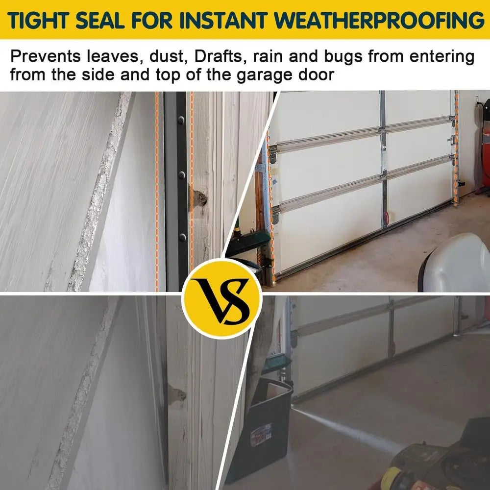 Garage Door Sealing Strip Weatherproof Self Adhesive Sides Seal Heavy