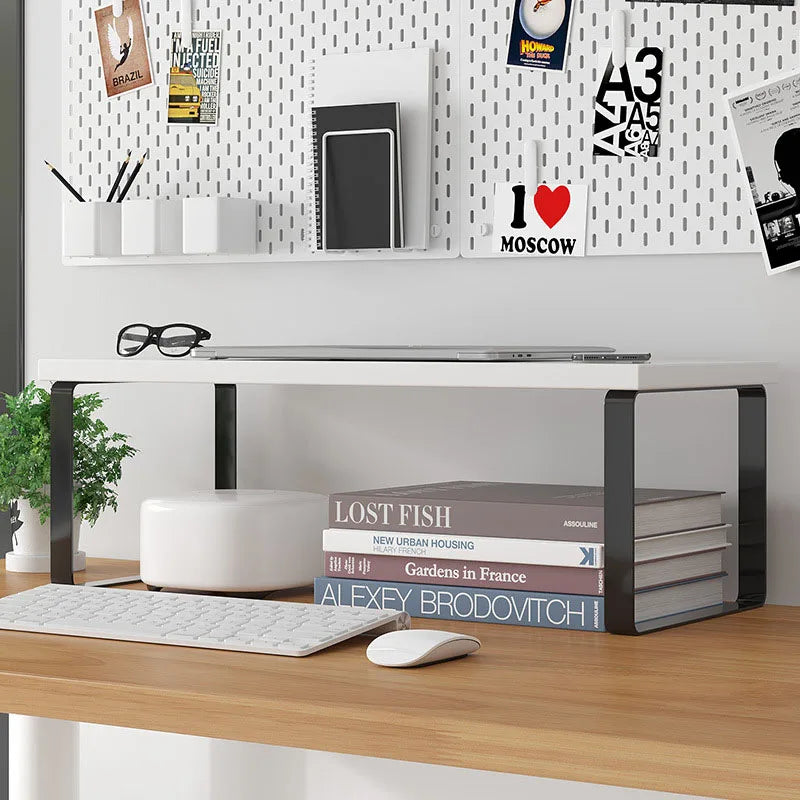 Monitor Stand Desk Organizer Shelf – Iron Riser Storage Rack