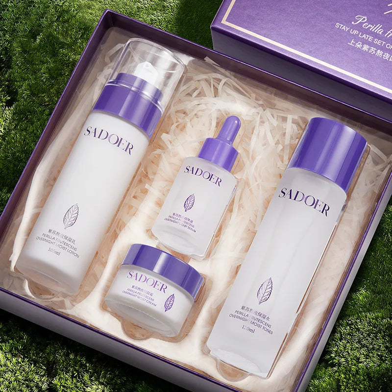 SADOER Perilla Overnight 4-Piece Skincare Set | Hydrate & Glow