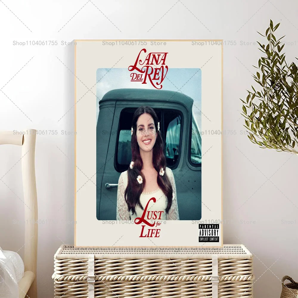 Lana Del Rey Music Poster – Self-Adhesive Waterproof Wall Sticker