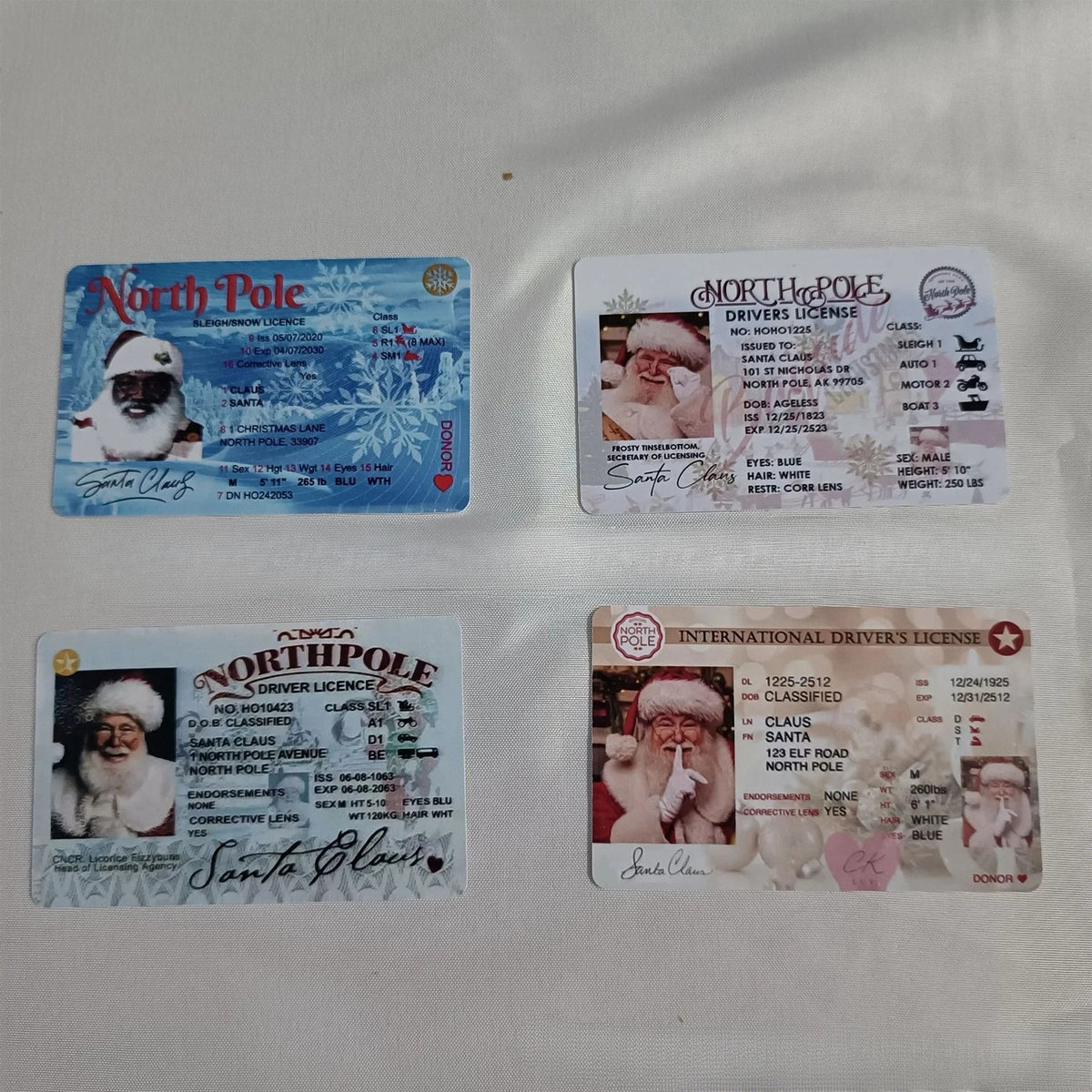 Card Santa Claus Flying Licence Christmas Eve Driving Children Kids