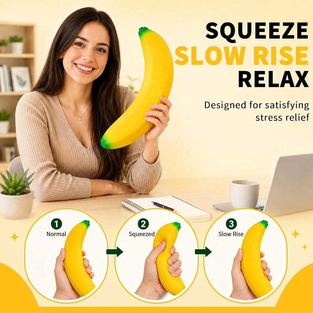 45CM Giant Squishy Banana Toy – Slow Rising Fidget Desk Gift
