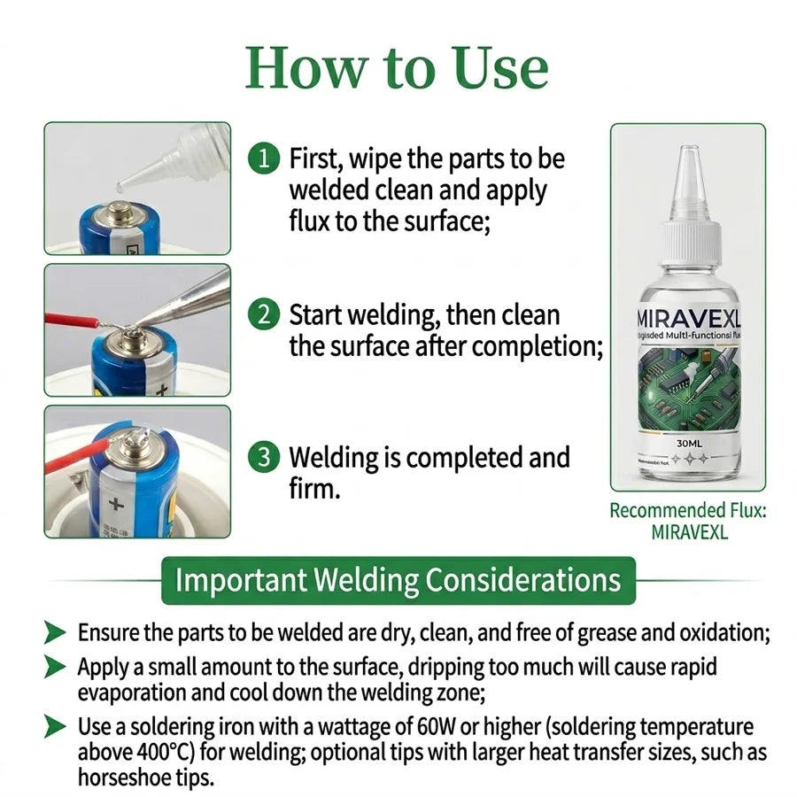 Liquid Soldering Flux – Steel, Copper, Nickel & PCB | No-Clean