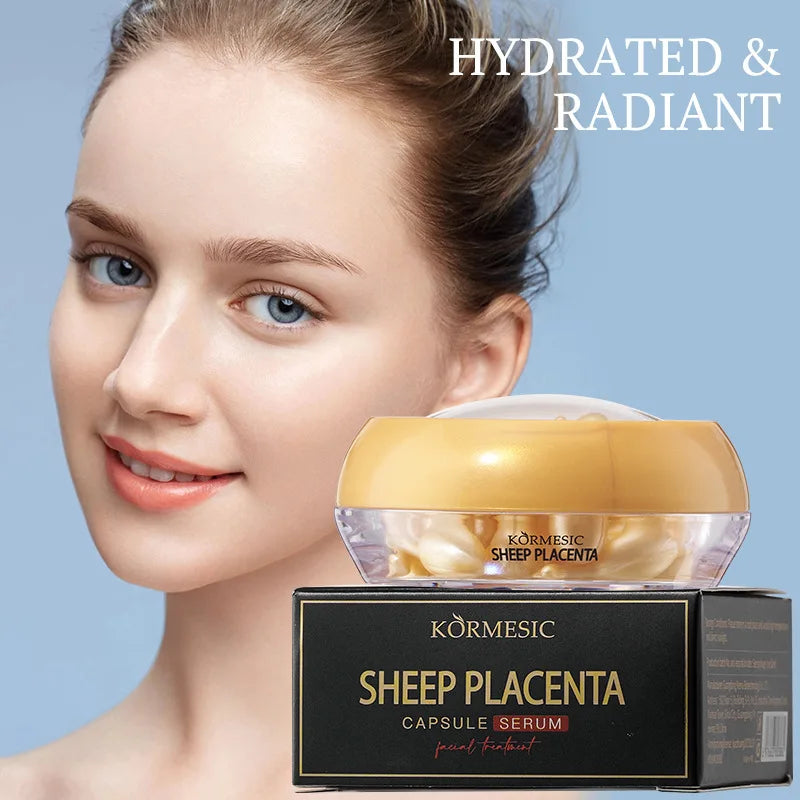 30-Pack Placenta Capsule Face Serum – Vitamin E & Hyaluronic Acid