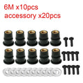 M5 M6 Motorcycle Windshield Bolt & Rubber Well Nut Set – 30Pc