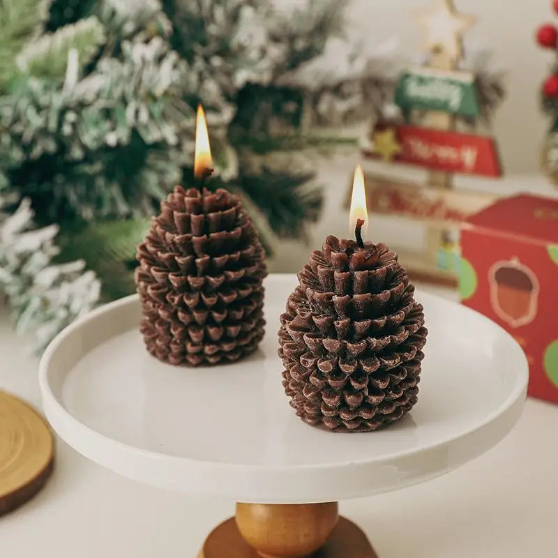 Christmas Pinecone Scented Candles Atmosphere Gifts Handcrafted