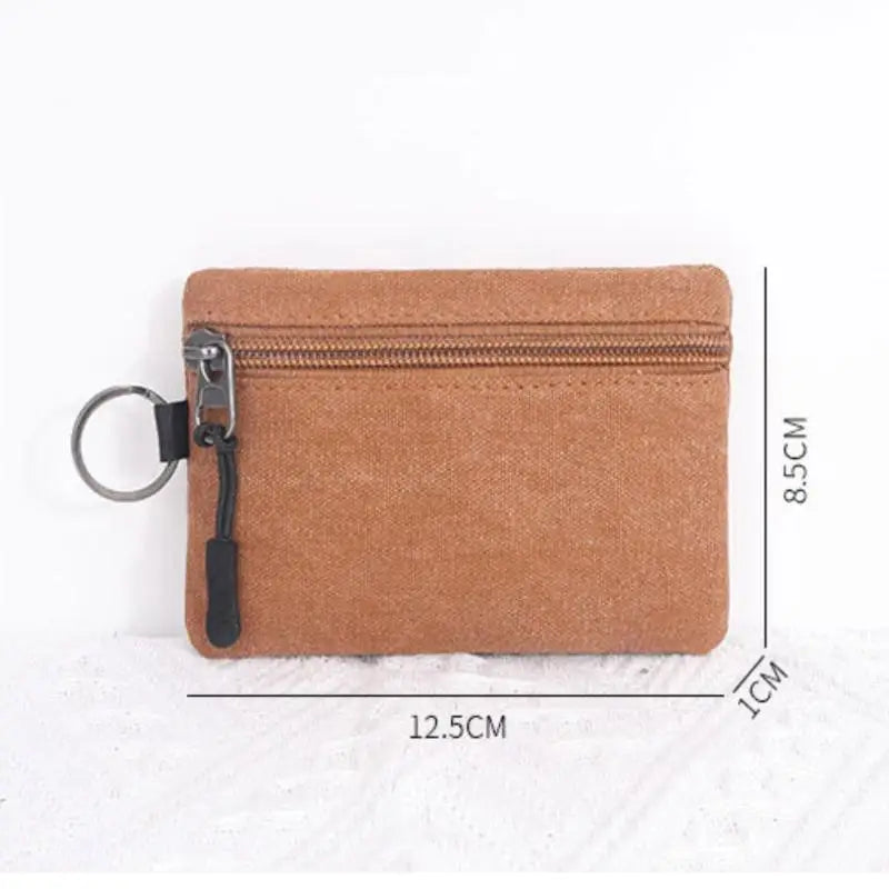 Canvas Mini Coin Wallet – Zipper Purse & Card Holder