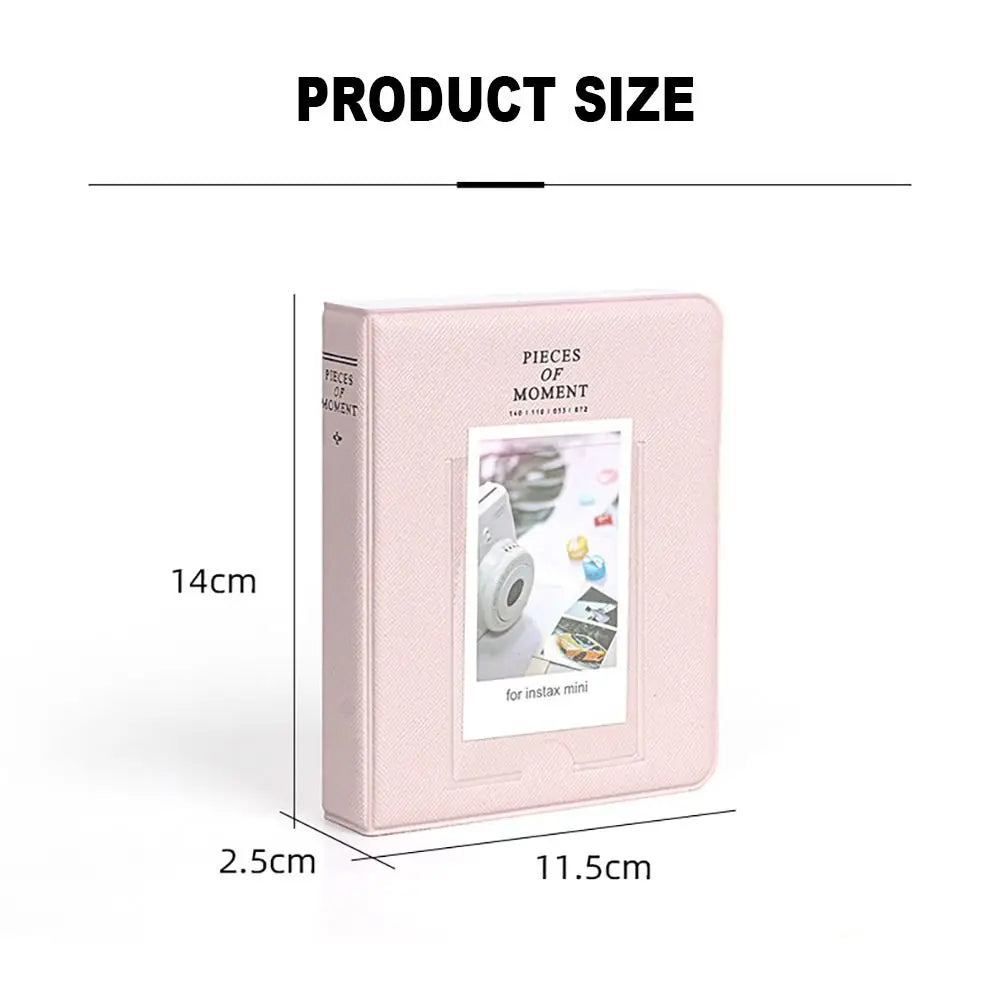 64-Pocket Instax Mini Photo Album – PU Leather 3" Picture Book