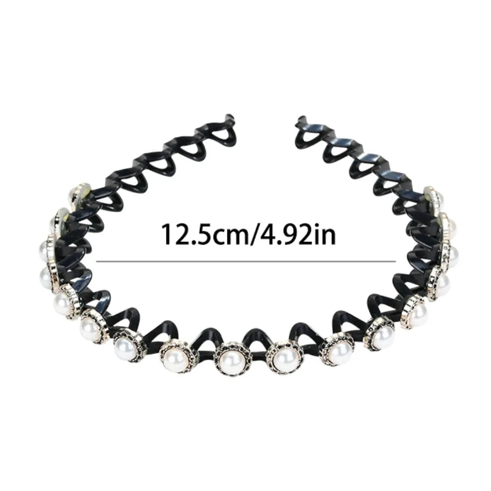 Rhinestone Pearl Hair Braider Headband – Floral Zircon