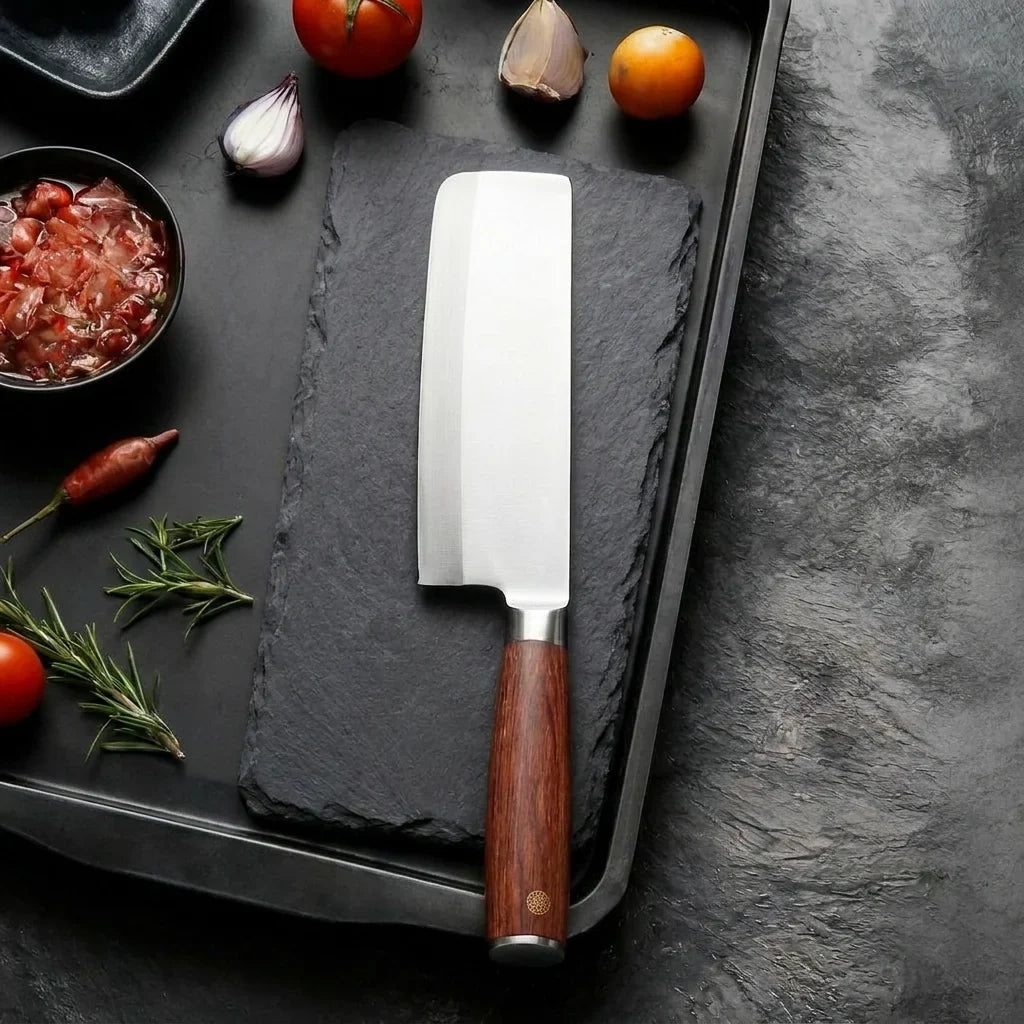 Professional Chef's Knife – Carbon Steel & Wooden Handle