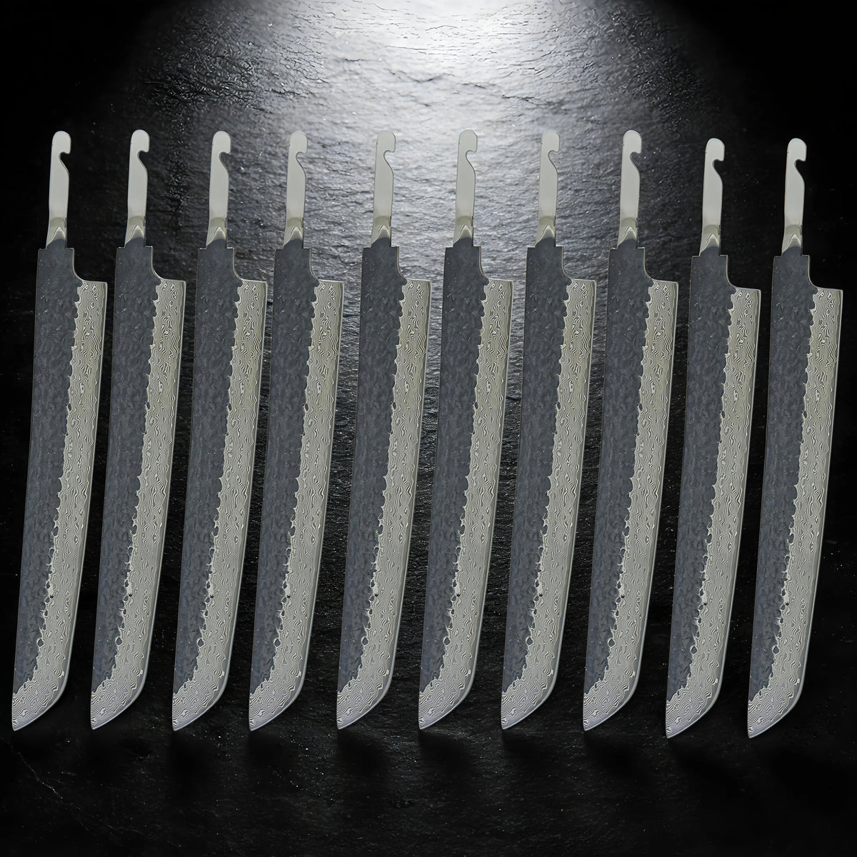 67-Layer Damascus Steel Sashimi Knife Blade Set | DIY Forged