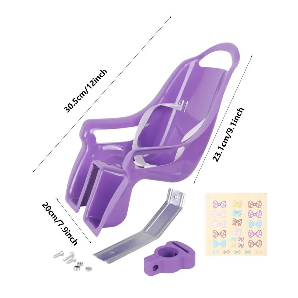 Doll Seat for Kids Bikes – Stuffed Animal Chair with Stickers