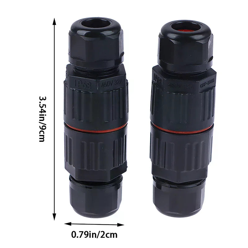 IP68 Waterproof Electrical Connector 2 3 Pin Straight Quick Push-in