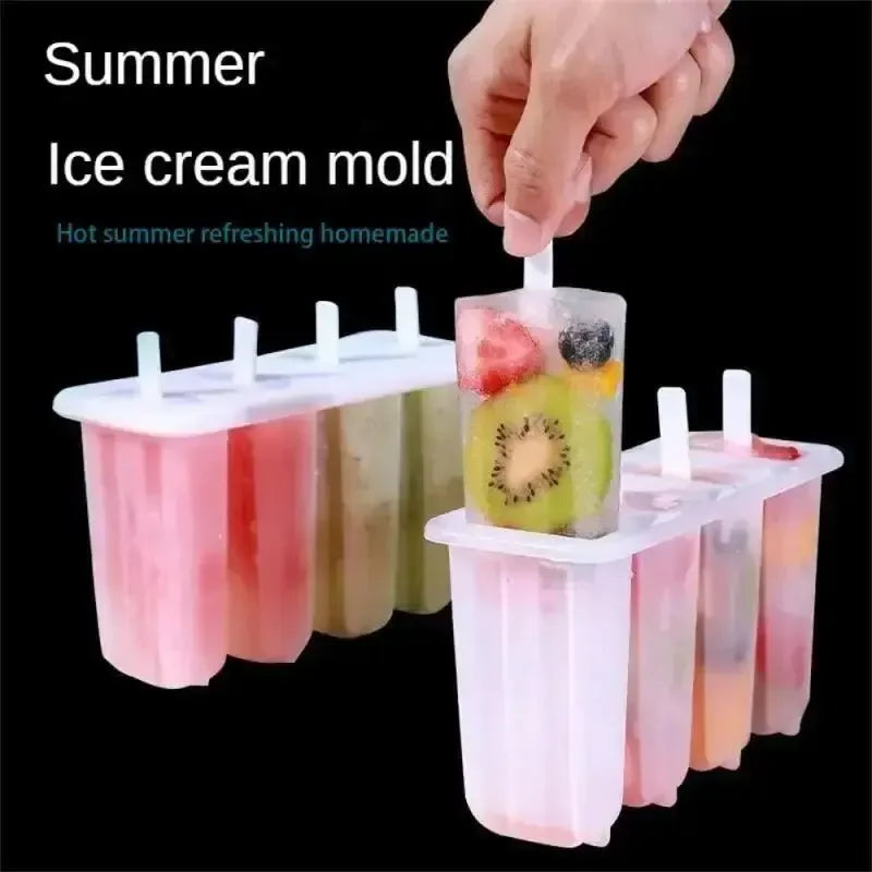 4-Link Popsicle Mold with Lid – Homemade Ice Cream & Ice Lolly