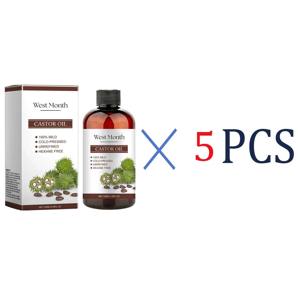 100ml Organic Castor Oil – Hair, Lash, Nail & Skin Care Oil