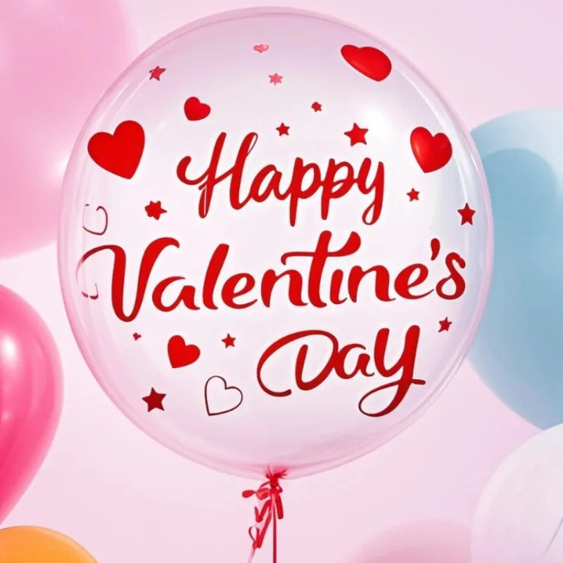 Valentine's Day Transparent Balloon Stickers | Party Wall Decor