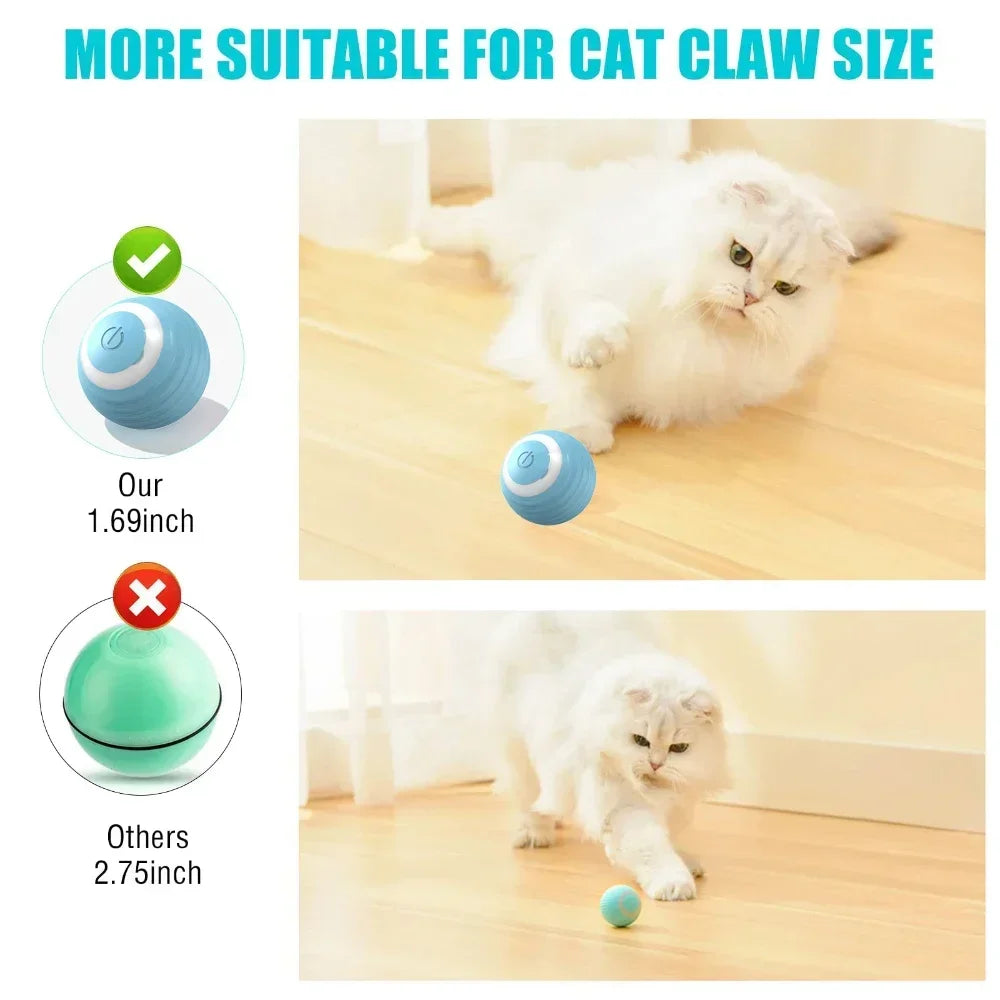 Electric Interactive Cat Ball Toy – Auto 360° Rolling & Spinning