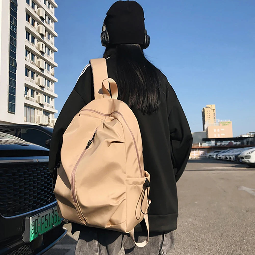Simple Versatile Backpack Male Female Students Minimalist Instagram