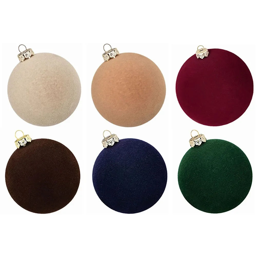 12-Pack Velvet Christmas Ball Ornaments 6cm | Xmas Tree Decor