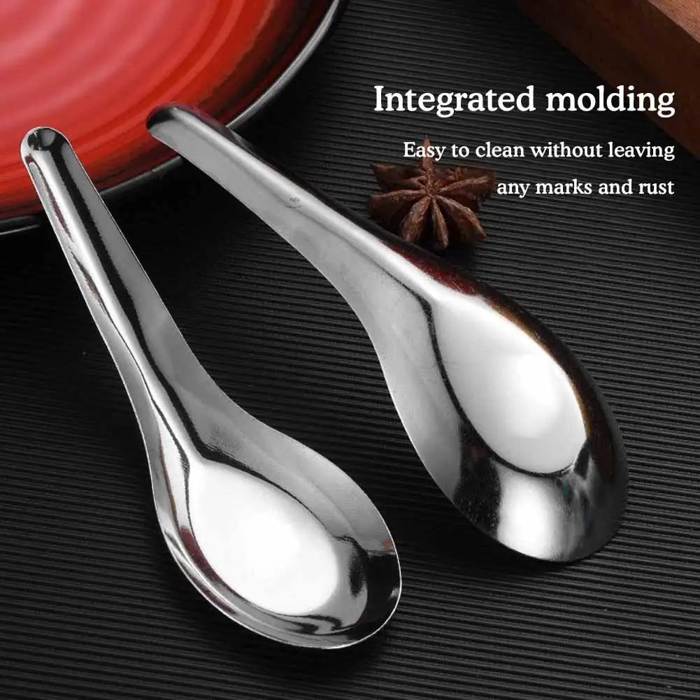 12-Pack Stainless Steel Soup Spoons – Flat Bottom Mirror Polish