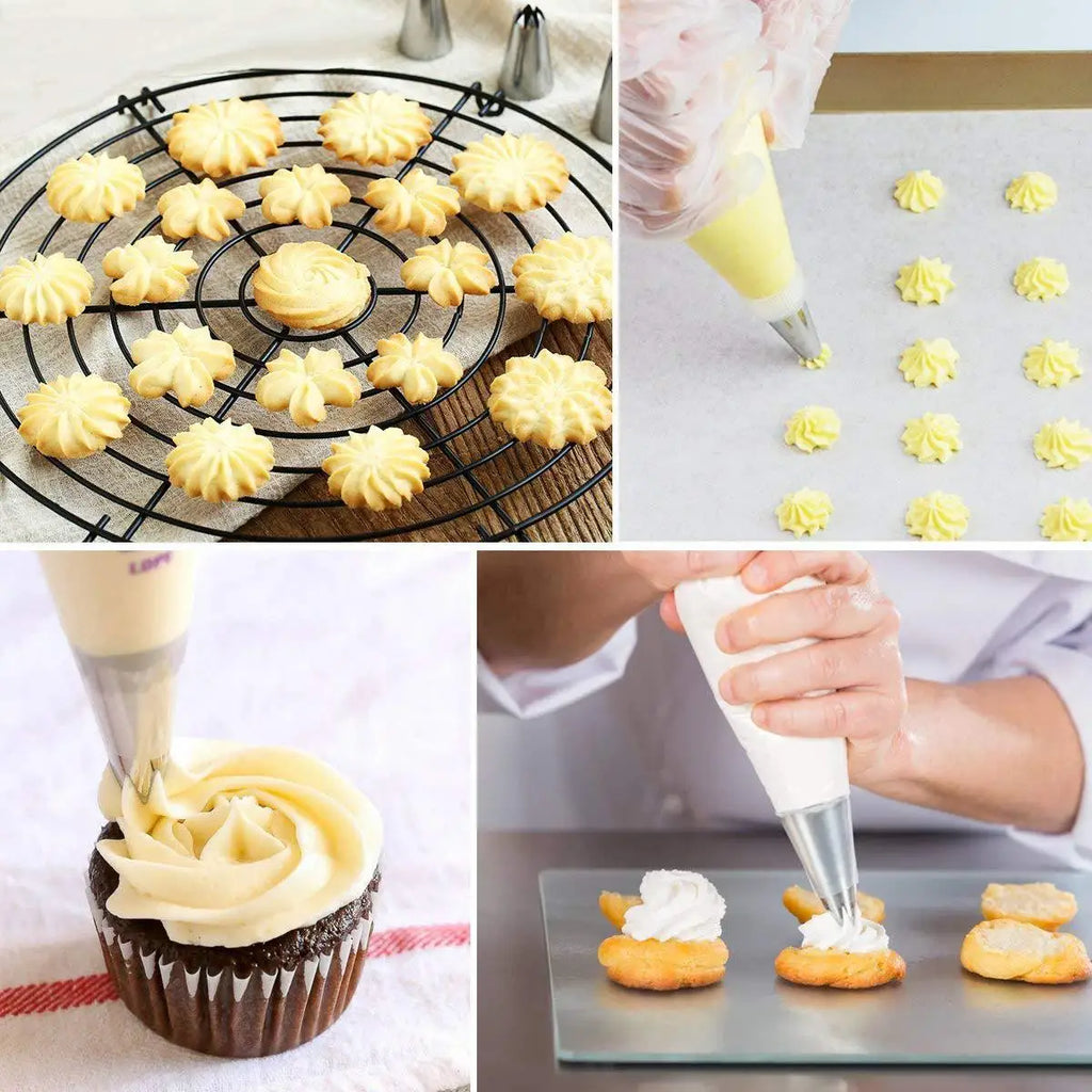 200-Piece Cake Decorating Kit – Turntable, Piping Tips & More