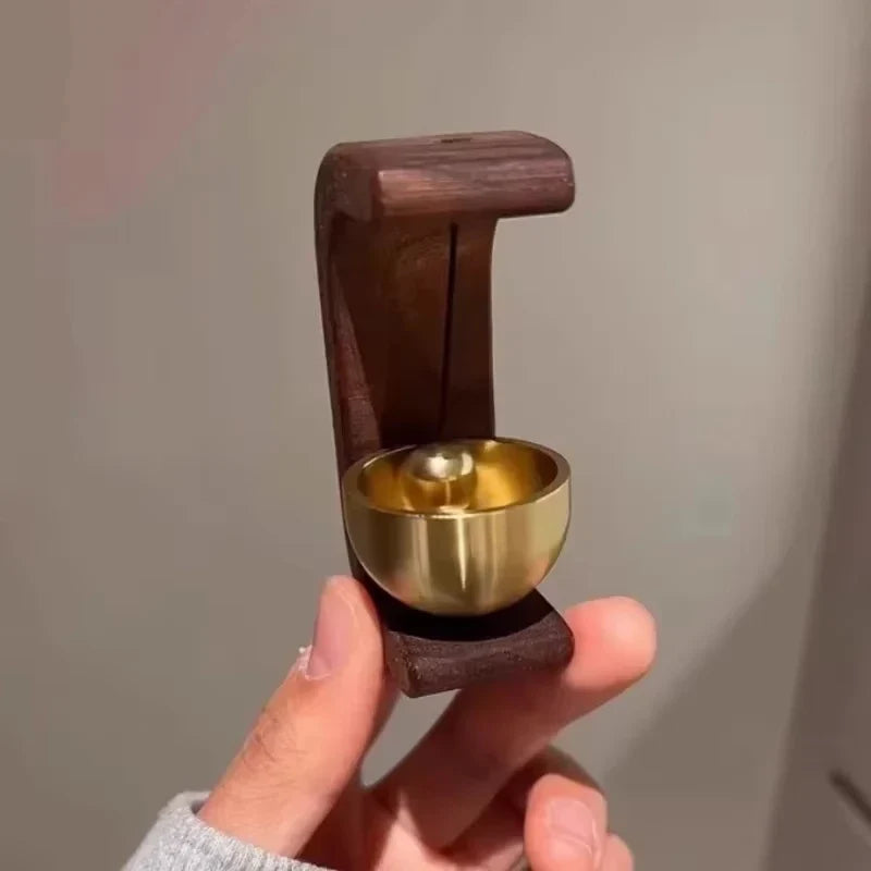 Magnetic Wood Copper Decorative Bell – Beech & Walnut Door Chime