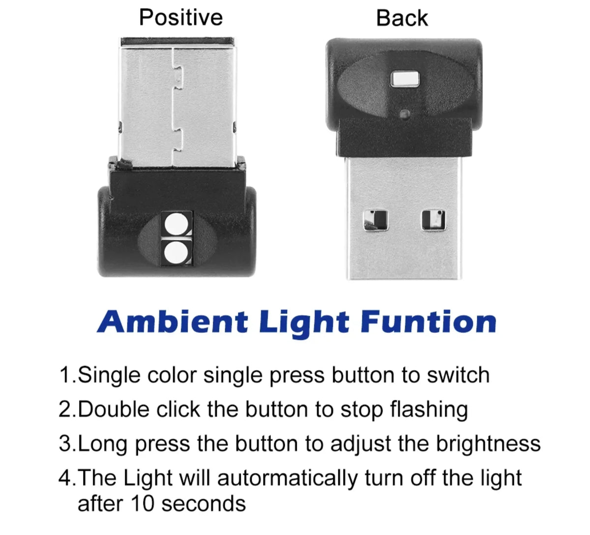 Mini USB LED Car Light Auto Interior Atmosphere Emergency Lighting