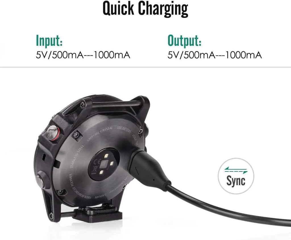 USB Charger for Garmin Vivosmart 5 & Vivomove 3/3S Sport