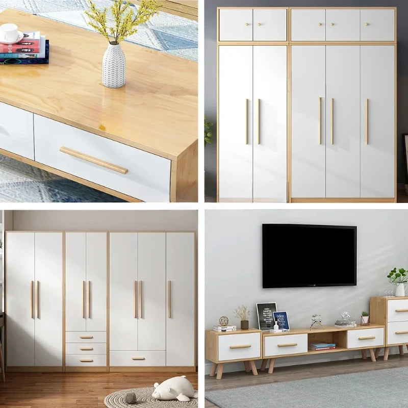 Natural Rubberwood Cabinet Handles & Drawer Knobs | Rural Style