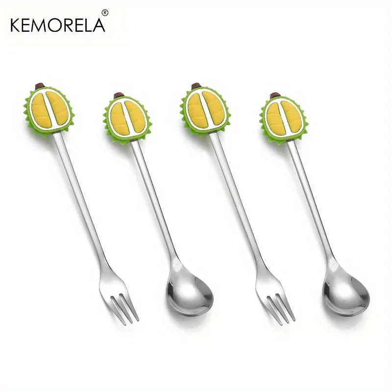 4-Piece Stainless Steel Cutlery Set – Spoons & Fruit Fork