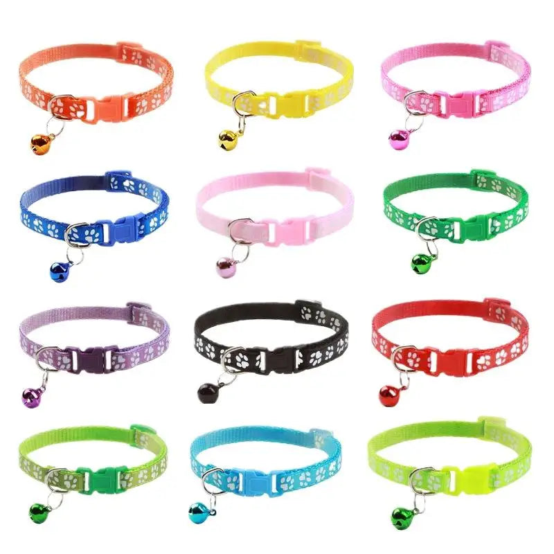 Dog Paw Print Leash & Adjustable Collar Set | Puppy Walking Lead