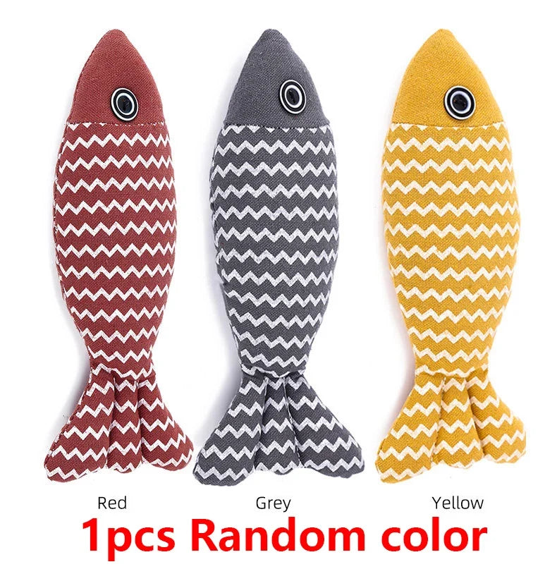 Interactive Catnip Fish Cat Toy – Teaser Stick & Chew Toy