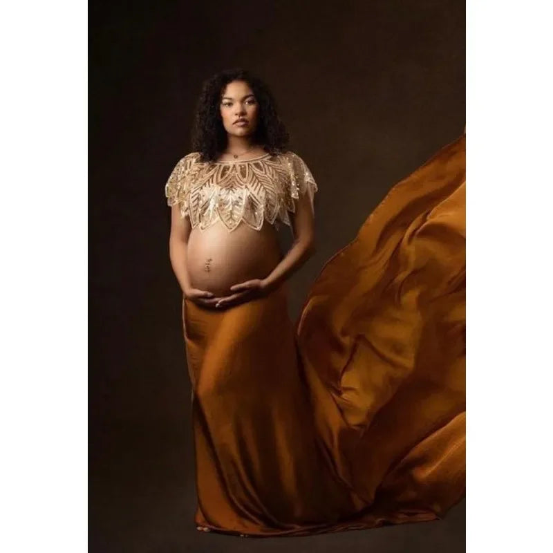 Sequin Cape Maternity Dress | Baby Shower & Photoshoot