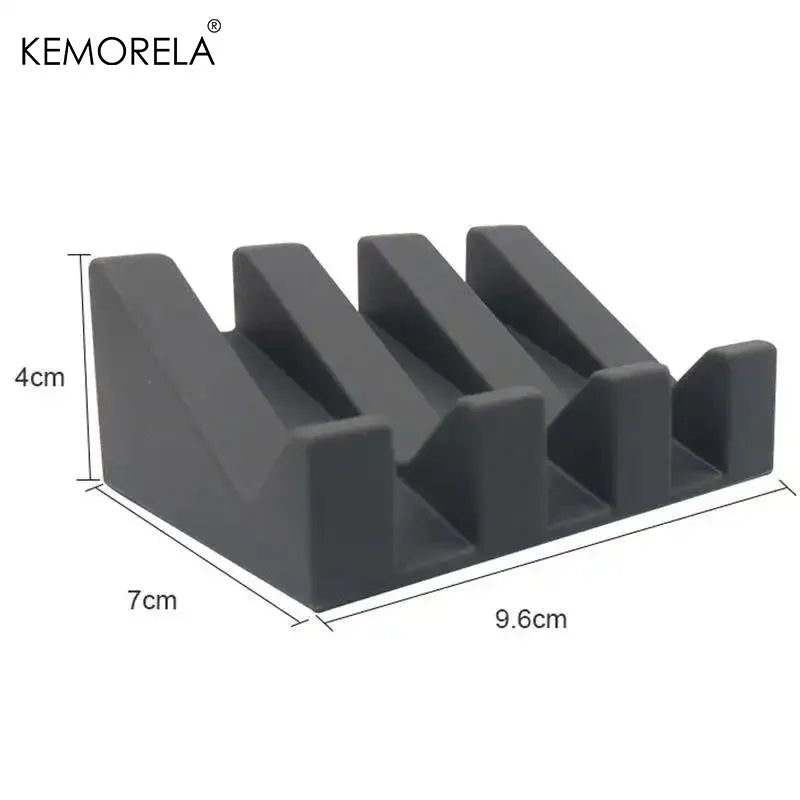 KEMORELA 2-Pack Silicone Self-Draining Soap Dish Tray Set