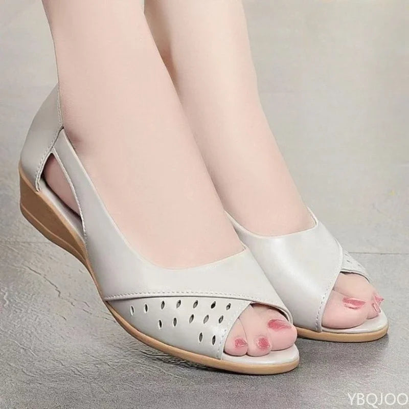 Women's Non-Slip Wedge Sandals – Breathable Slip-On Summer Shoe
