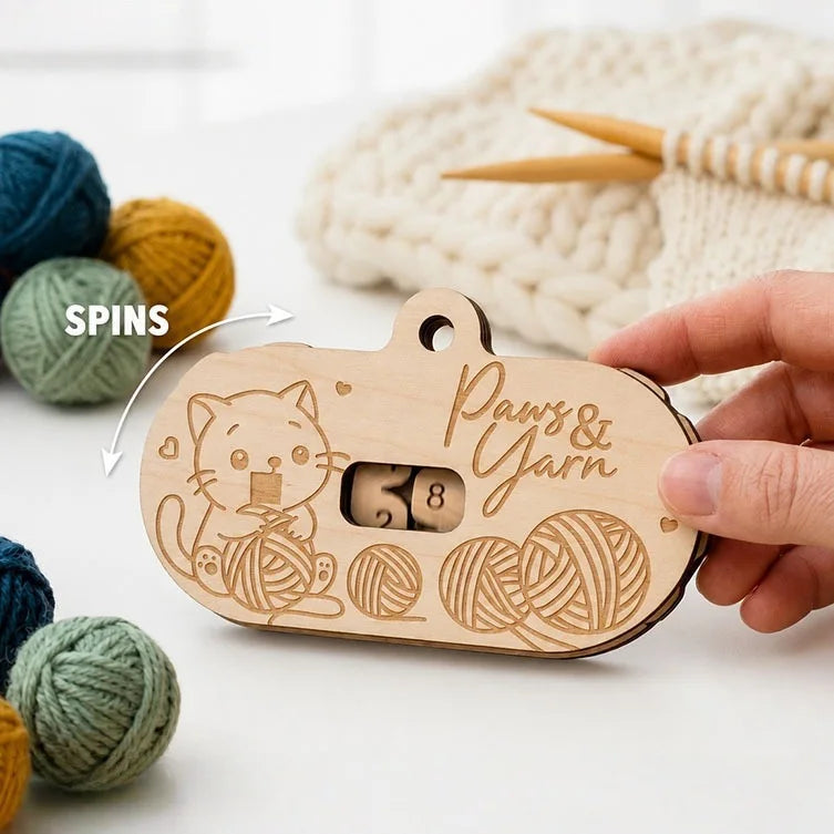 Wildflowers Birch Wood Row Counter for Knitting & Crochet