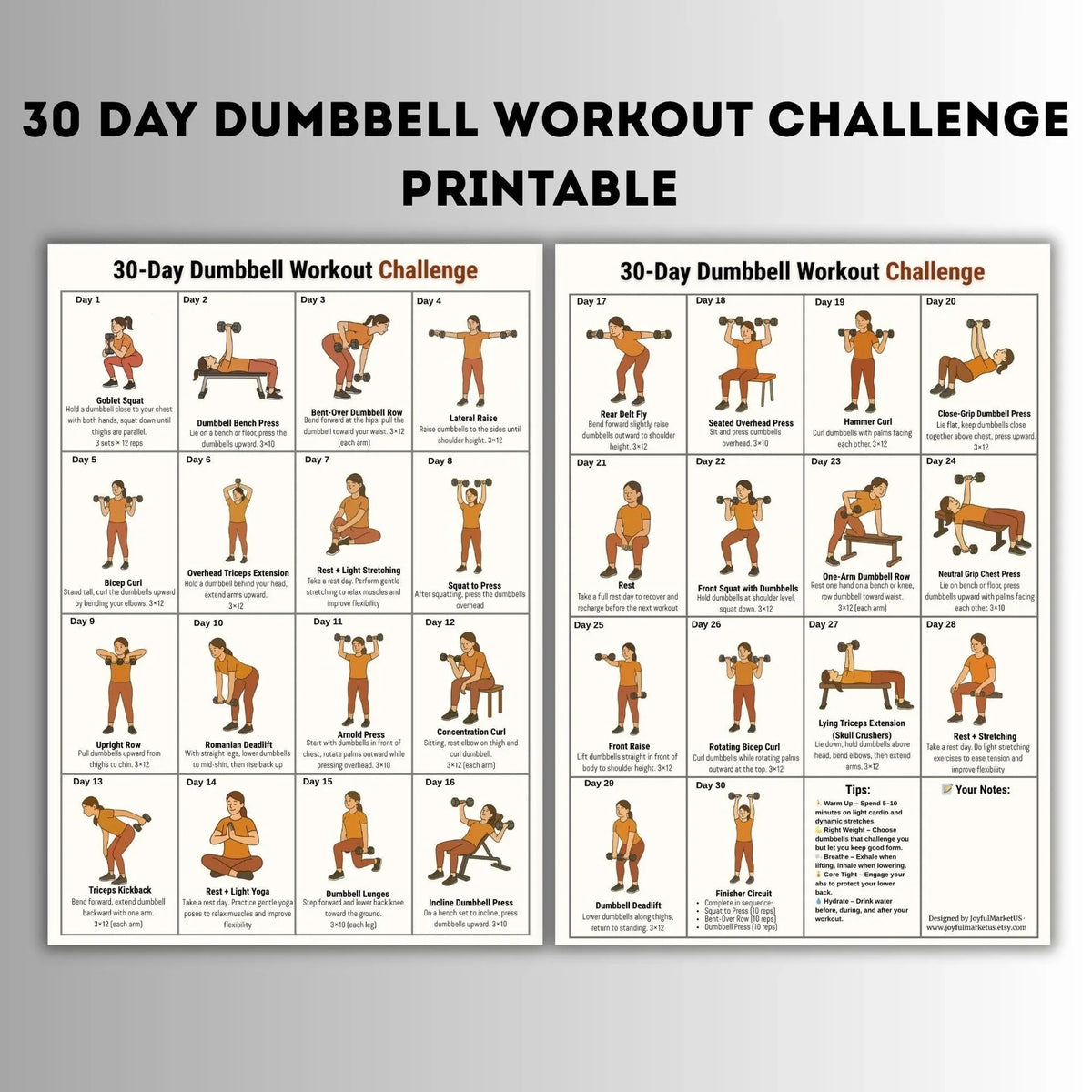 30-Day Chair Exercise Poster Set – Seated Fitness Guide for Seniors