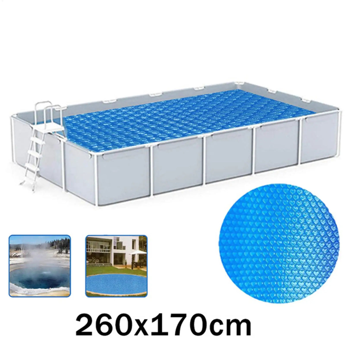 Solar Pool Cover – PE Bubble Film Heat Insulating Pool Cover