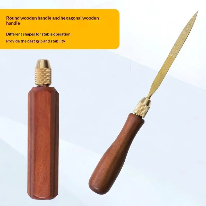 Wood File Handle Brass Collet Chuck – Metal & Jade Polishing DIY