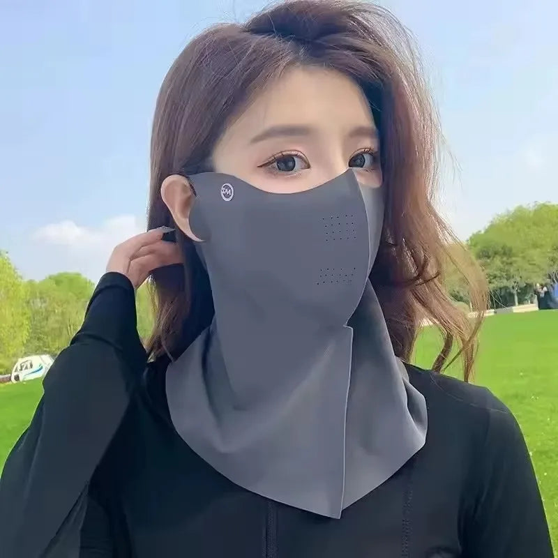3D Ice Silk Sun Face Mask UPF50+ UV Balaclava for Cycling