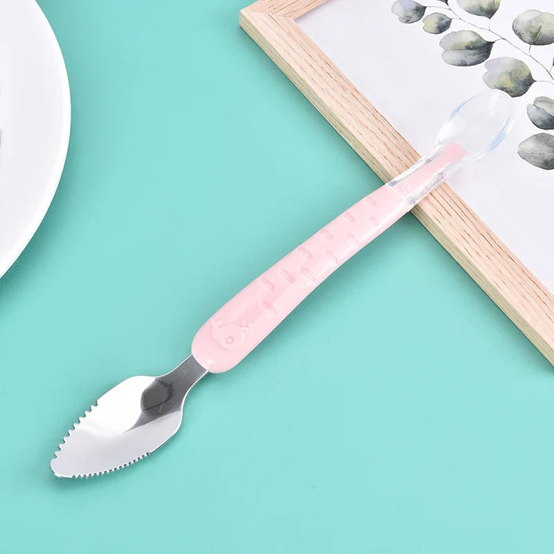 Double-Head Baby Feeding Spoon – BPA-Free Silicone & Steel
