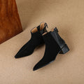 Women's Elegant Ankle Boots – Square Heel & Back Zip