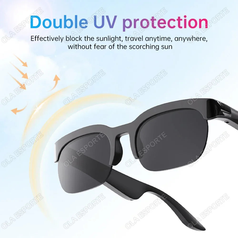 Camera Control Smart Glasses Music Sunglasses Headphones Wireless