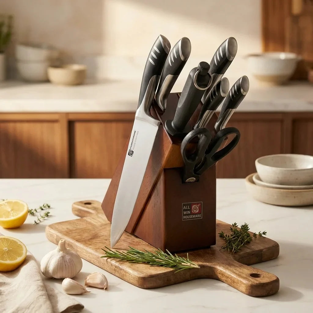 6-Piece Chef Knife Set with Wooden Block | Carbon Steel